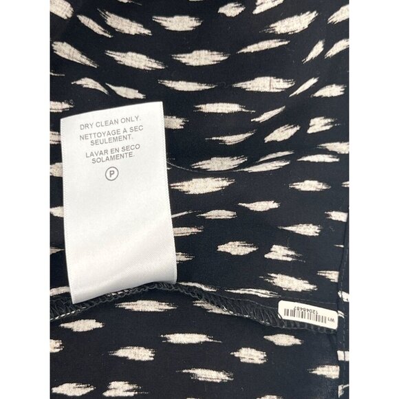 Velvet By Graham & Spencer Small Black White Patterned Blouse V-Neck Long Sleeve - Picture 4 of 9